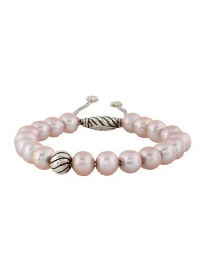 Pre-owned David Yurman Pearl Spiritual Bead Bracelet, 7" In Multi