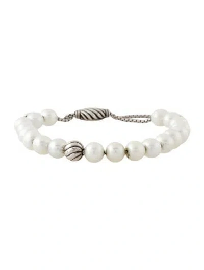 Pre-owned David Yurman Pearl Spiritual Bead Bracelet, 9.75" In Multi