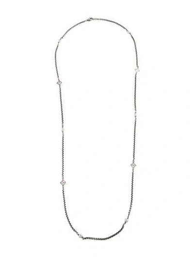 Pre-owned David Yurman Pearl Station Necklace, 31" In Multi