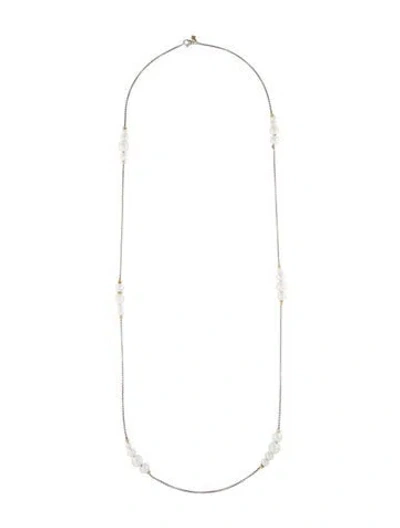 Pre-owned David Yurman Pearl Station Necklace, 36" In Multi