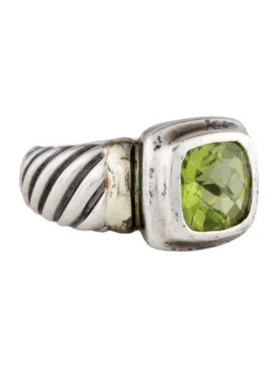Pre-owned David Yurman Peridot Albion Cocktail Ring In Multi