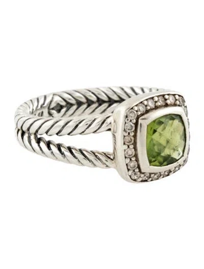 Pre-owned David Yurman Peridot & Diamond Albion Ring In Multicolor