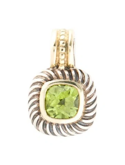 Pre-owned David Yurman Peridot Cable Enhancer Pendant In Multi