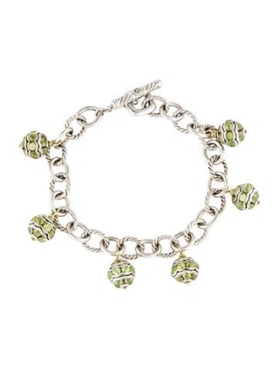 Pre-owned David Yurman Peridot Jewel Bead Bracelet, 6.75" In Multi