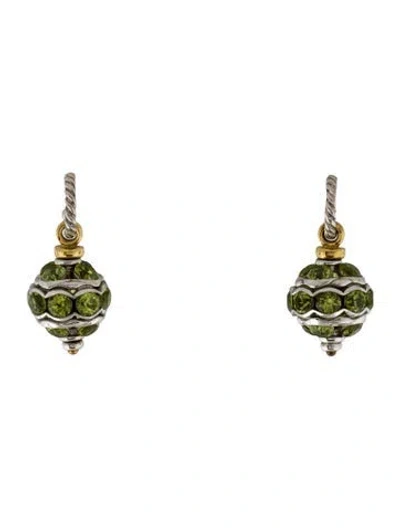 Pre-owned David Yurman Peridot Jewel Bead Drop Earrings In Multi