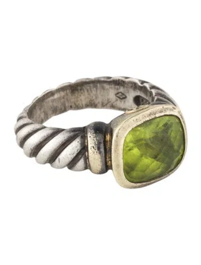 Pre-owned David Yurman Peridot Noblesse Ring In Multi