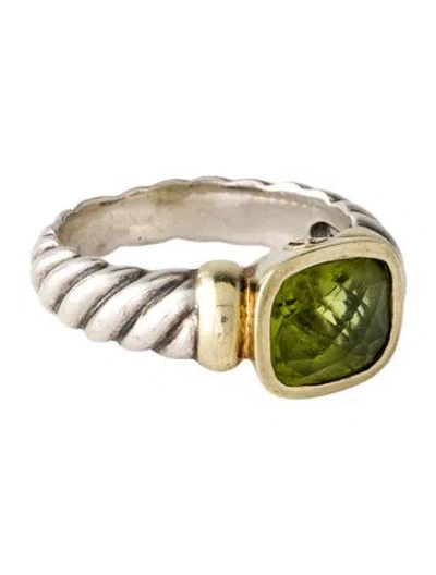 Pre-owned David Yurman Peridot Noblesse Ring In Multicolor