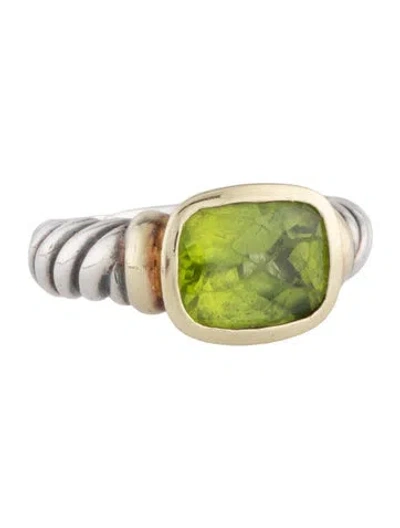 Pre-owned David Yurman Peridot Noblesse Ring In Multicolor