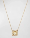 David Yurman Petite Chatelaine Pave Bezel Pendant Necklace In 18k Yellow Gold With Pink Tourmaline In 45 Yellow