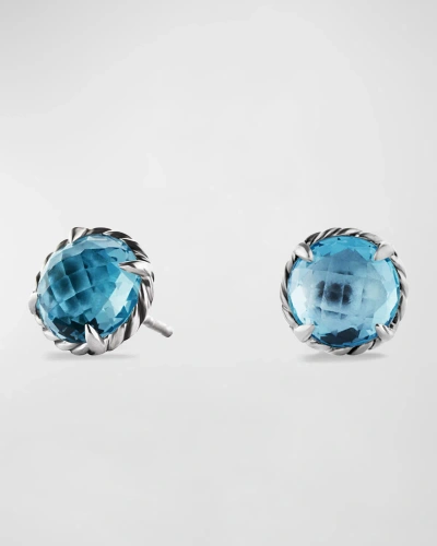 David Yurman Petite Chatelaine Stone Earrings In Blue Topaz