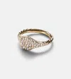 David Yurman Sculpted Cable Pinky Ring With Diamonds In 18k Gold, 7mm In Gold