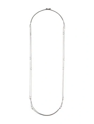 Pre-owned David Yurman Petite Pearl Station Necklace, 74" In Multicolor
