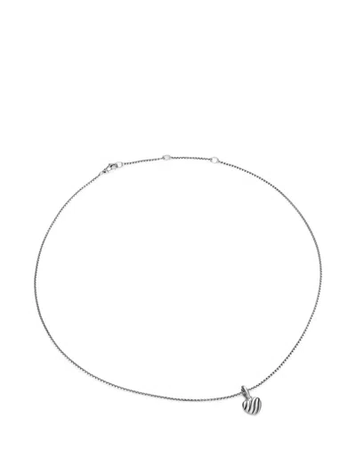 David Yurman Petite Puffy Cable Heart Necklace In White