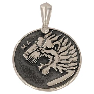 Pre-owned David Yurman Petrvs Lion Coin Amulet Sterling Silver In Multi