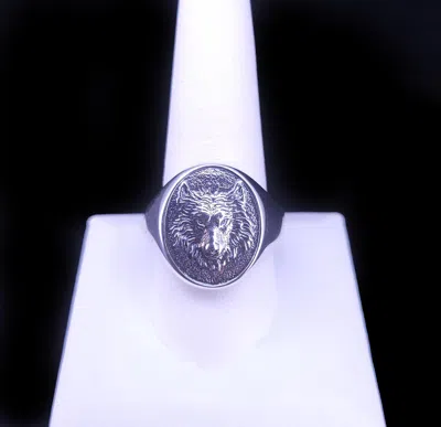 Pre-owned David Yurman Petrvs Wolf Signet Ring Sterling Silver, 21.5mm, All Size Available In Multi