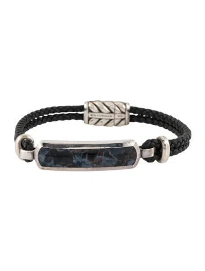 Pre-owned David Yurman Pietersite Bar Bracelet, 7.25" In Black