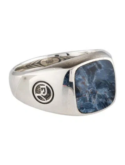 Pre-owned David Yurman Pietersite Signet Ring In Multi