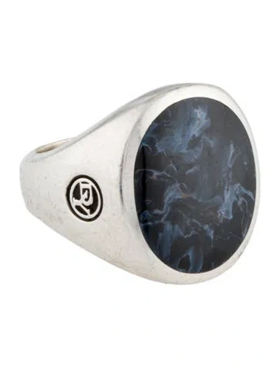 Pre-owned David Yurman Pietersite Signet Ring In Multi