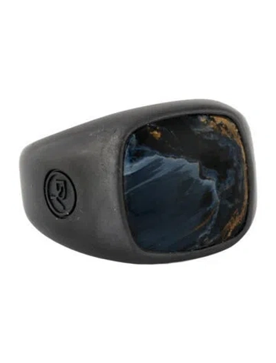 Pre-owned David Yurman Pietersite Signet Ring In Multi
