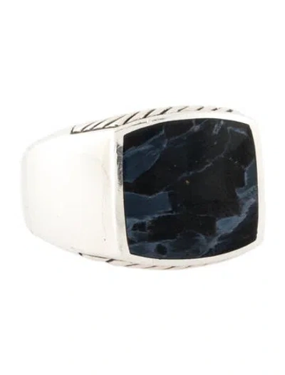 Pre-owned David Yurman Pietersite Signet Ring In Multi