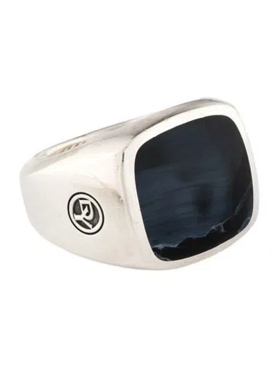 Pre-owned David Yurman Pietersite Signet Ring In Multicolor