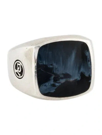 Pre-owned David Yurman Pietersite Streamline Signet Ring In Multi