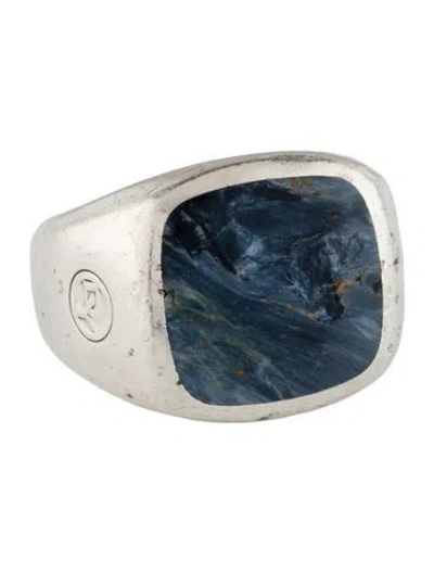 Pre-owned David Yurman Pietersite Streamline Signet Ring In Multi
