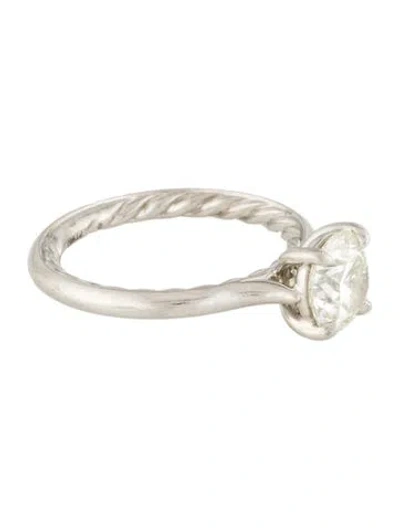 Pre-owned David Yurman Platinum 1.50ct Diamond Engagement Ring In Multi