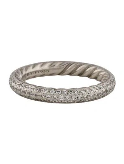 Pre-owned David Yurman Platinum Diamond Eternity Band In Multi