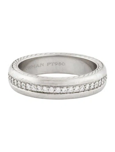 Pre-owned David Yurman Platinum Diamond Streamline® Band In Multi