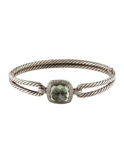 Pre-owned David Yurman Prasiolite & Diamond Albion Bracelet, 6" In Multi