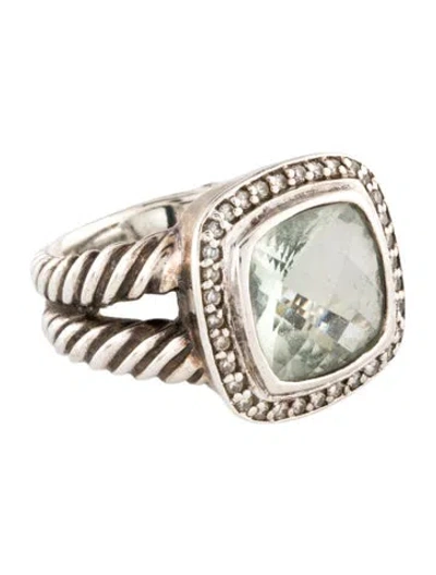 Pre-owned David Yurman Prasiolite & Diamond Albion Cocktail Ring In Multi