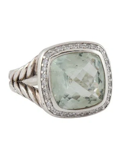 Pre-owned David Yurman Prasiolite & Diamond Albion Cocktail Ring In Multi