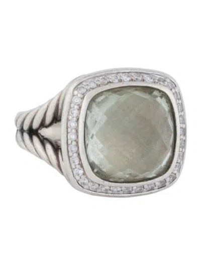 Pre-owned David Yurman Prasiolite & Diamond Albion Cocktail Ring In Multi