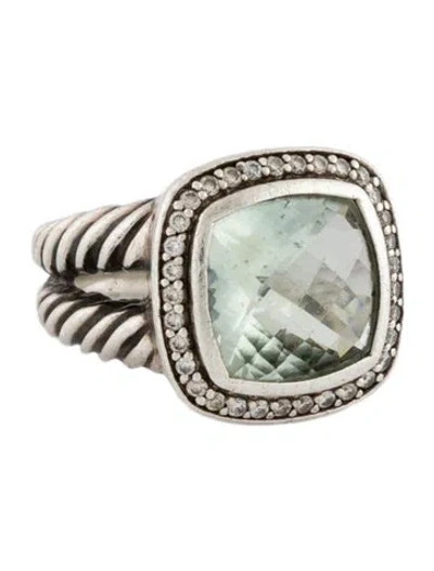 Pre-owned David Yurman Prasiolite & Diamond Albion Cocktail Ring In Multi