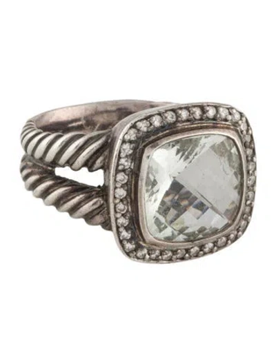 Pre-owned David Yurman Prasiolite & Diamond Albion Cocktail Ring In Multi