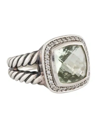 Pre-owned David Yurman Prasiolite & Diamond Albion Cocktail Ring In Multi