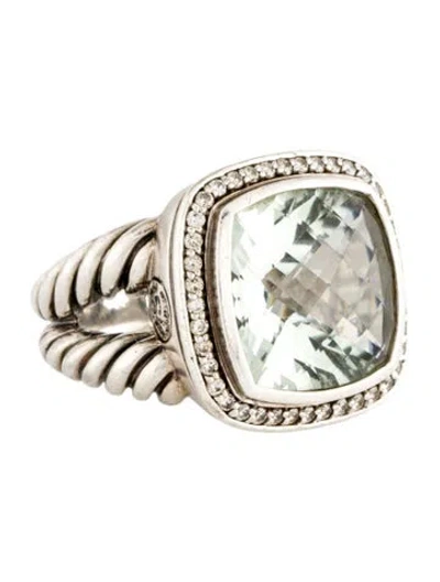 Pre-owned David Yurman Prasiolite & Diamond Albion Cocktail Ring In Multi