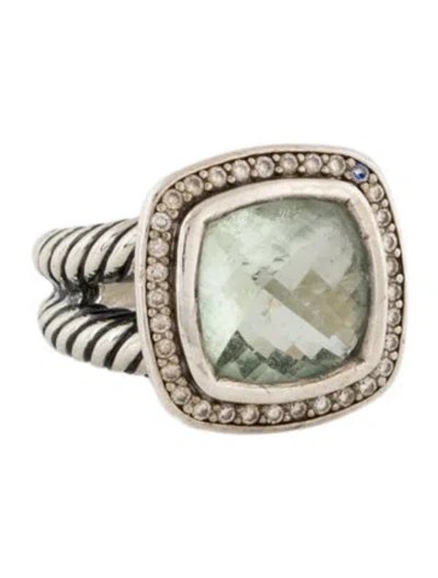 Pre-owned David Yurman Prasiolite & Diamond Albion Cocktail Ring In Multi