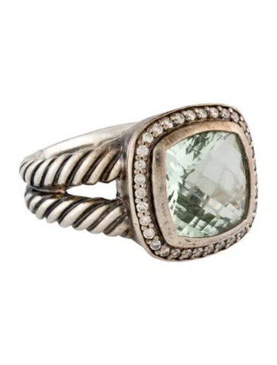 Pre-owned David Yurman Prasiolite & Diamond Albion Cocktail Ring In Multicolor