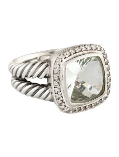 Pre-owned David Yurman Prasiolite & Diamond Albion Cocktail Ring In Multicolor