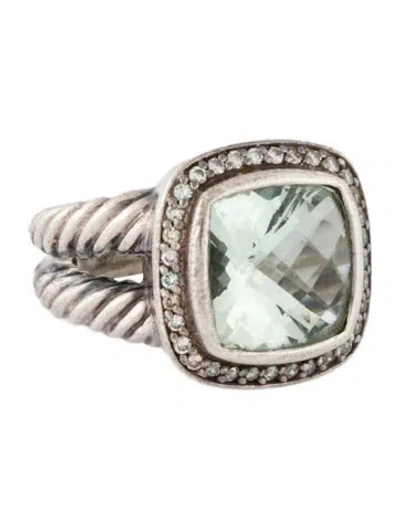 Pre-owned David Yurman Prasiolite & Diamond Albion Cocktail Ring In Multicolor