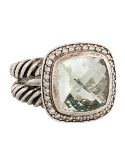 Pre-owned David Yurman Prasiolite & Diamond Albion Cocktail Ring In Multicolor