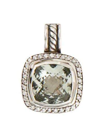 Pre-owned David Yurman Prasiolite & Diamond Albion Pendant In Multicolor