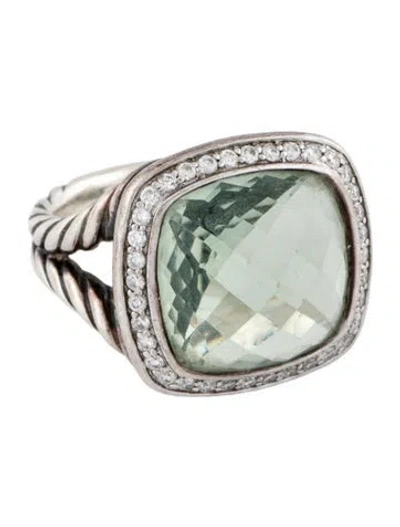 Pre-owned David Yurman Prasiolite & Diamond Albion Ring In Multi
