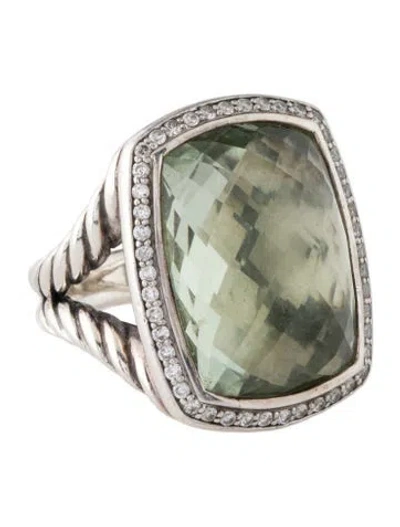 Pre-owned David Yurman Prasiolite & Diamond Albion Ring In Multi