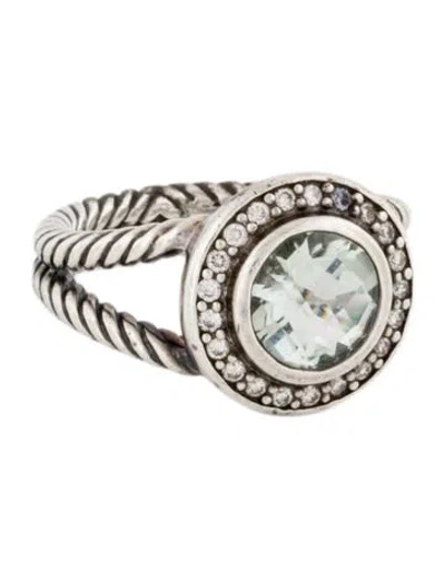 Pre-owned David Yurman Prasiolite & Diamond Cerise Cocktail Ring In Multi