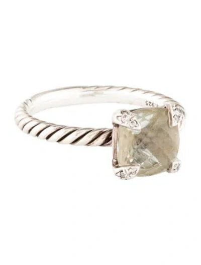Pre-owned David Yurman Prasiolite & Diamond Chatelaine Ring In Multi