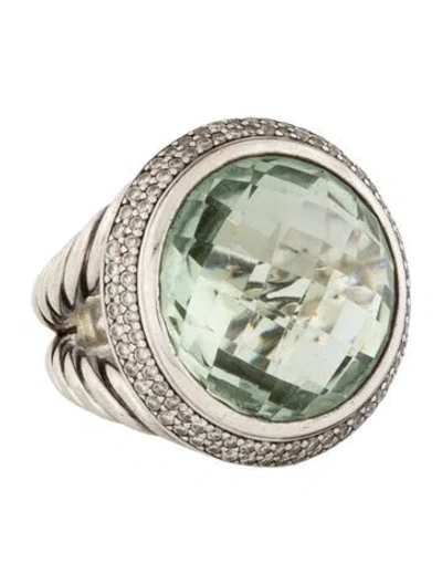 Pre-owned David Yurman Prasiolite & Diamond Cocktail Ring In Multi