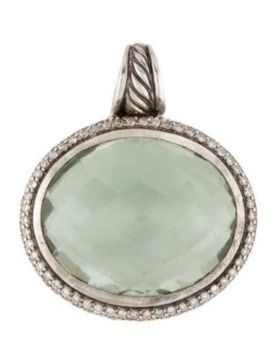 Pre-owned David Yurman Prasiolite & Diamond Enhancer Pendant In Multi